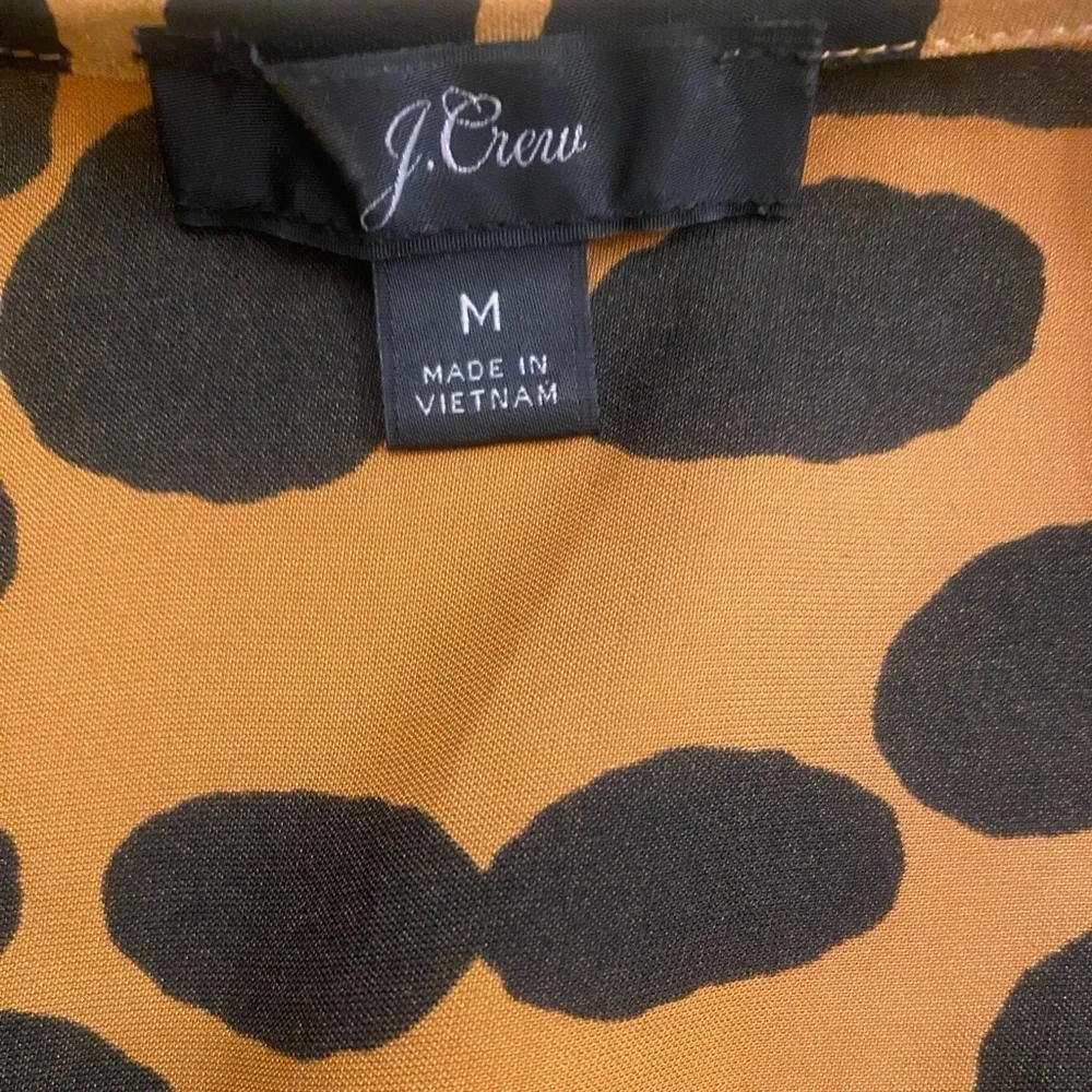 J. Crew Women’s Animal Print Ruffles Blouse Long Sleeve Button Down New M